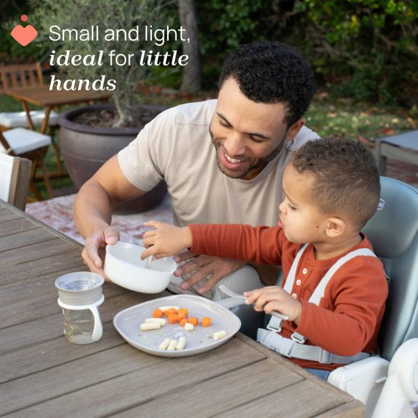 Chicco Πρώτο Σετ Κουτάλι/Πιρούνι Natural  Γκρι Για 12+ Μηνών